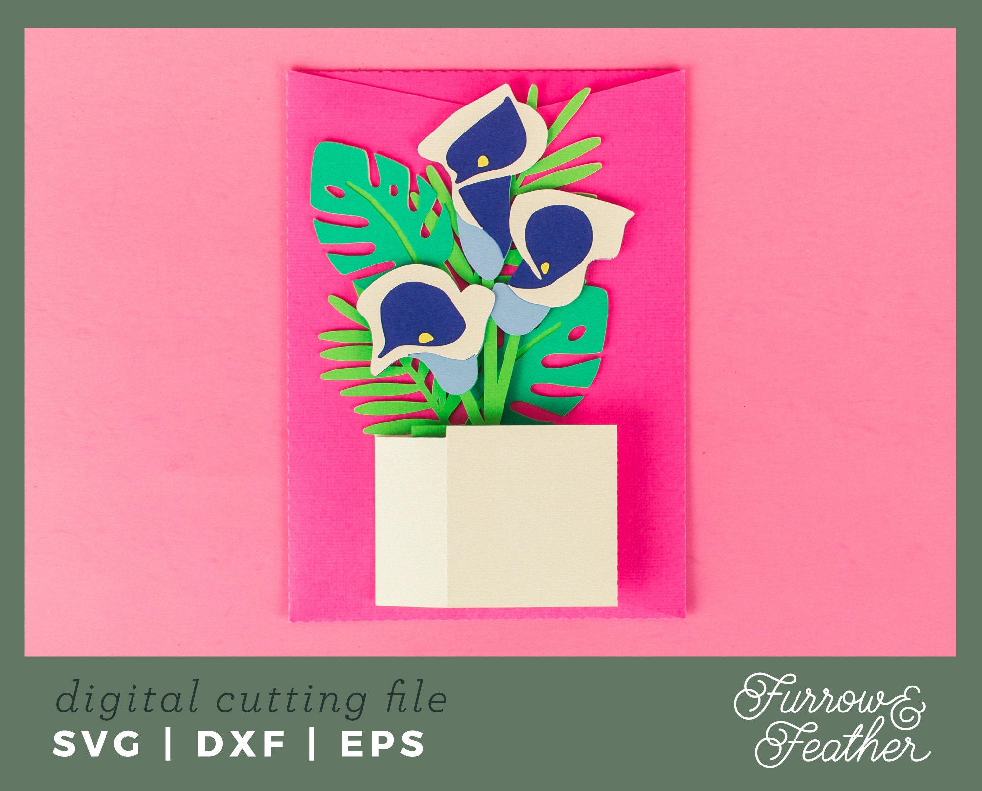 Calla Lily Pop up Card SVG: 3D Mother's Day Papercut Template (digital ...