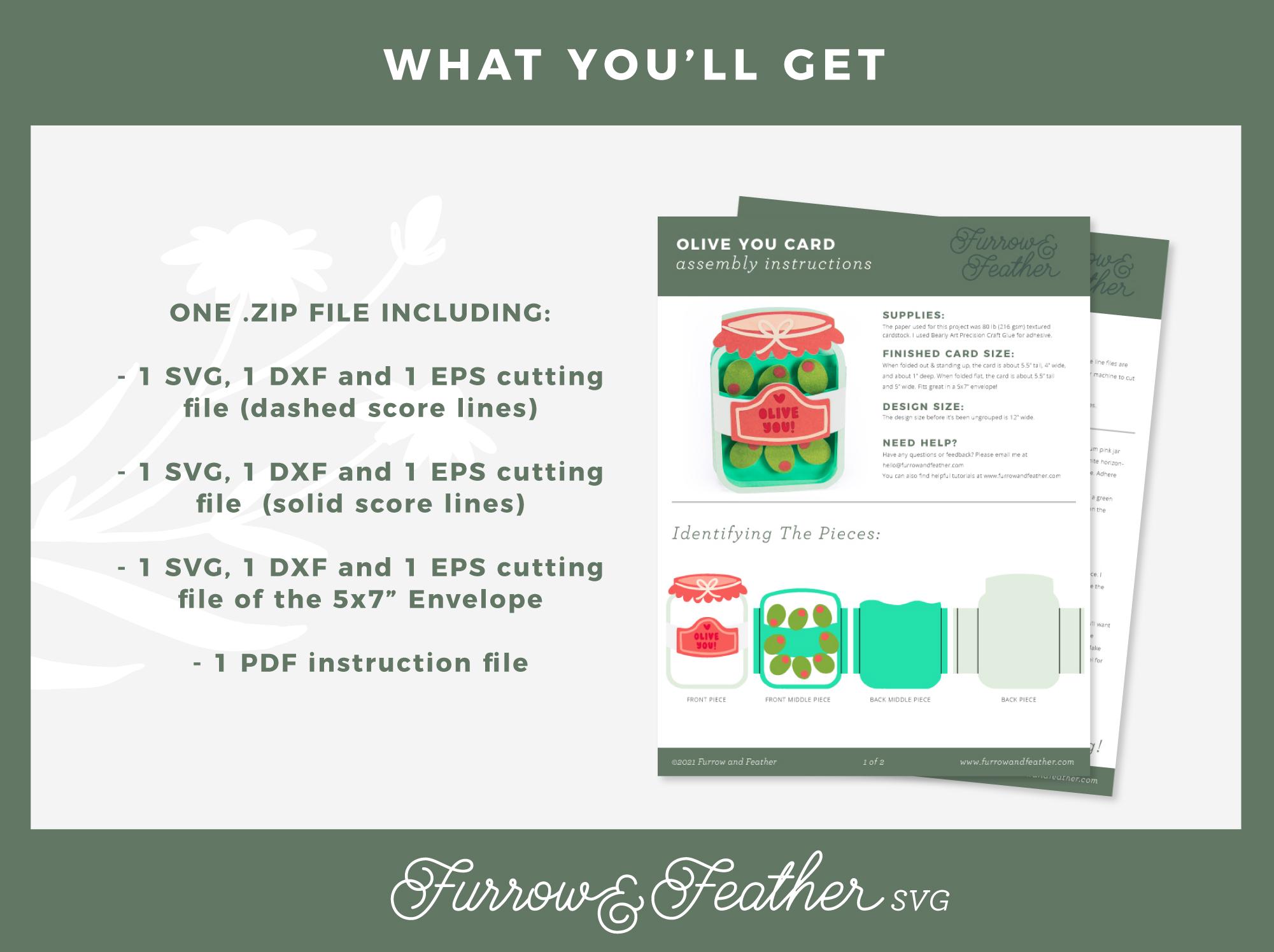Father's Day Card SVG - Olive You Pun Card: 3D Pop up File (digital ...