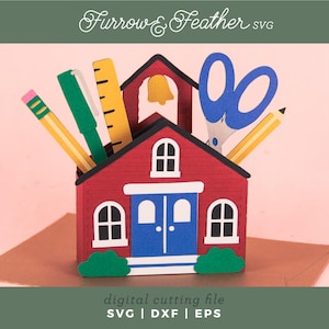Tarjeta de la escuela / Regalo para maestros, agradecimiento a los maestros SVG / Tarjeta desplegable 3D SVG Archivo de corte / Cricut Silhouette DIY