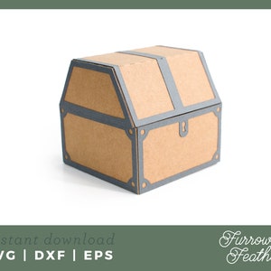 Modèle de découpe de papier de boîte au trésor 3D | Party Favor 3D SVG Coupe Fichier | Cricut Silhouette DIY