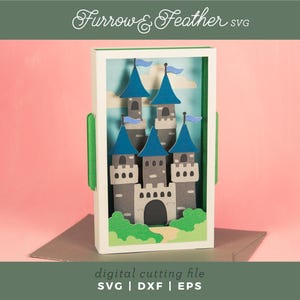 Fichier de découpe de carte de château | Carte de fête des pères 3D SVG | 3D Papercut SVG carte coupe fichier | Cricut Silhouette DIY