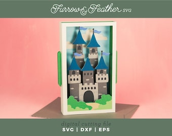 3D Castle Card SVG: Papercut Birthday Card Template (Digital Download)