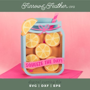 Vivez la journée ! Lime à découper pour cartes | Carte pop-up d'anniversaire 3D SVG | 3D Papercut SVG carte coupe fichier | Cricut Silhouette DIY
