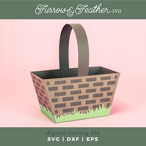 Panier de Pâques 3D | Décoration de Pâques SVG | Fichier de coupe SVG Papercut 3D | Cricut Silhouette DIY