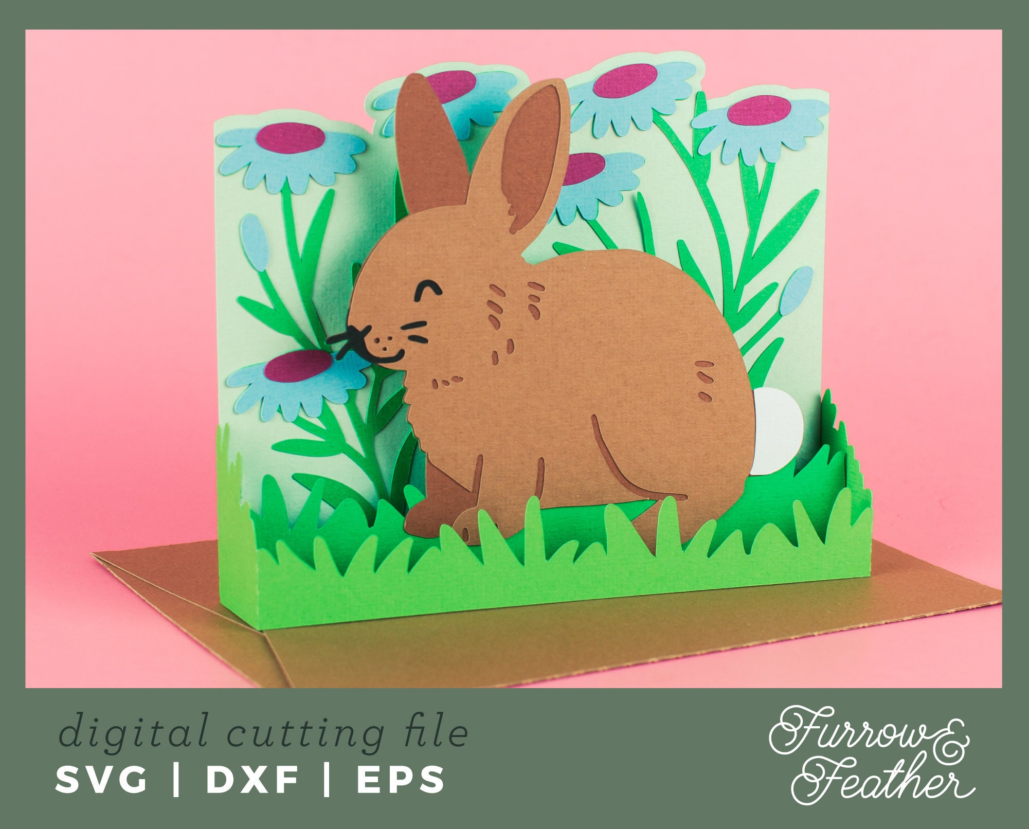Rabbit Bunny Papercut Pattern - Etsy