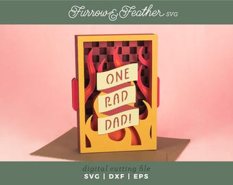 Rad Dad 3D Card SVG: Father's Day Papercut File (Digital Download)