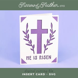 He is Risen - Religious Easter Insert Card SVG | Cricut Joy card blank SVG | Cricut Joy Easter Card Digital Download
