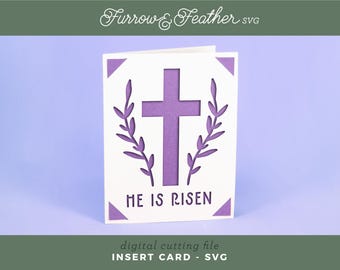 He is Risen Easter Card SVG: Cricut Joy Insert Card (Digital Download)