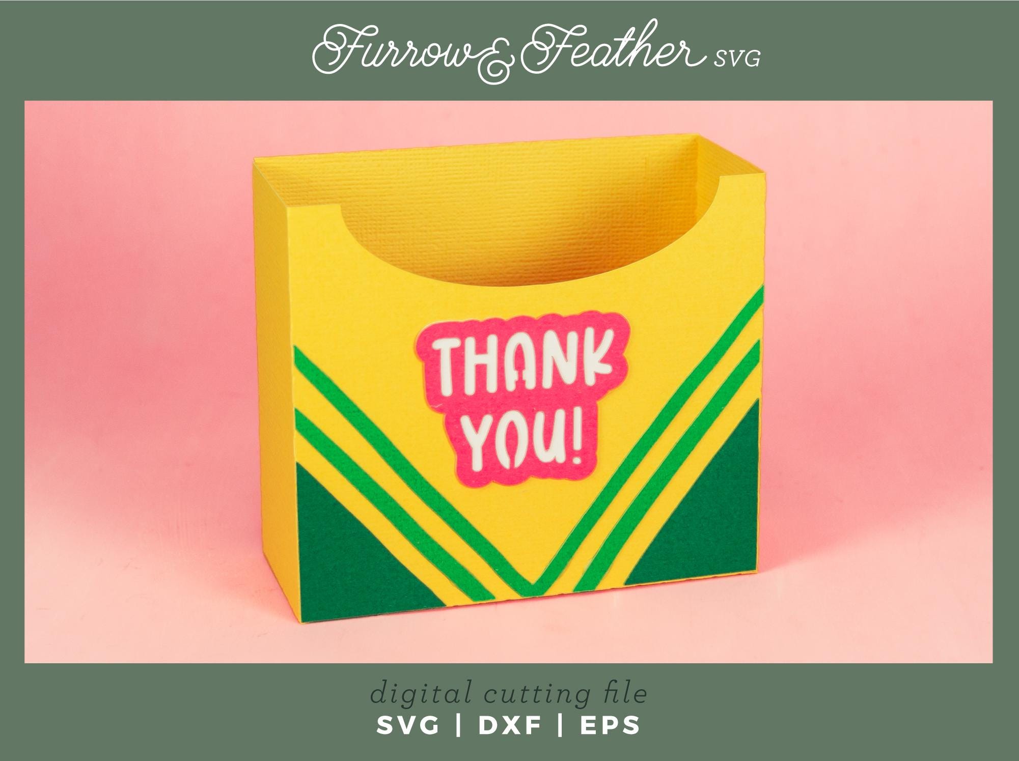 3D Crayon Box - Open Top | Teacher Gift Box, Teacher Appreciation SVG | 3D Box SVG Cut File | Cricut Silhouette DIY