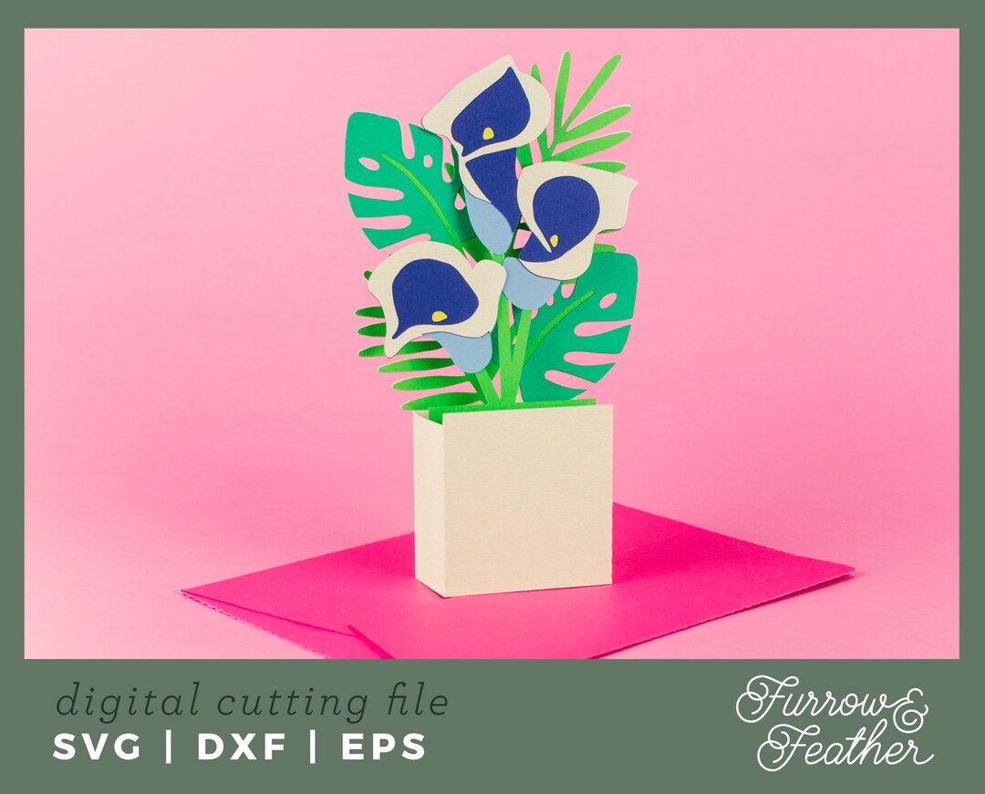 Calla Lily Pop up Card SVG: 3D Mother's Day Papercut Template (digital ...