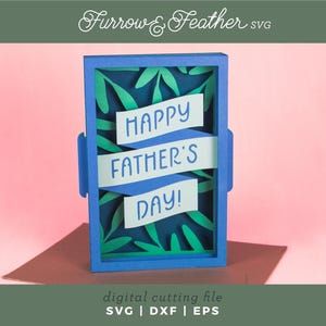 Fichier de découpe pour carte de fête des pères | Carte de fête des pères 3D SVG | 3D Papercut SVG carte coupe fichier | Cricut Silhouette DIY