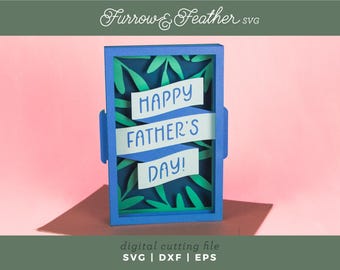 3D Father's Day Card SVG: Papercut DIY Cutting File (Digital Download)