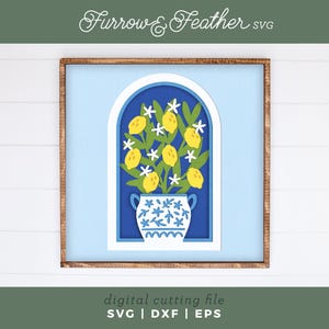 Zitronenbaum-Schattenbox (SVG) | 3D-Sommer-Mehrschicht-SVG | Dateien für Cricut