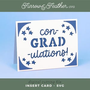 Félicitations - Insertion de carte de remise des diplômes SVG | Carte Cricut Joy vierge SVG | Carte Cricut Joy Grad en téléchargement numérique
