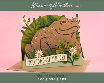 Father's Day SVG - You Toad-ally Rock!  | Toad Birthday Card | Any Occasion Card for Cricut Silhouette