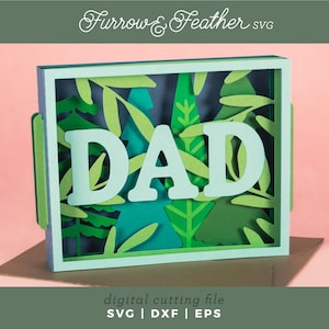 Layered Dad Karte schneiden Datei | 3D Vatertagskarte SVG | 3D Papierschnitt SVG Karte Schnitt Datei | Cricut Silhouette DIY