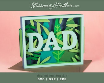 3D Father's Day Card SVG: Layered Dad Papercut (Digital Download)