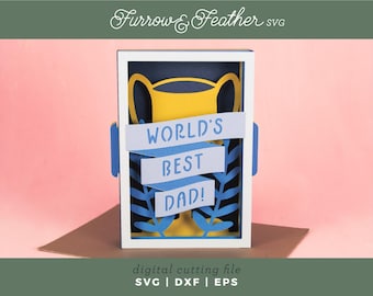 3D Father's Day Trophy Card SVG | DIY Papercraft (Digital Download)
