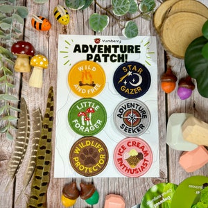 Adventure Patch Set, Iron on Patch, Kid's Patch, Adventure Badges, Embroidered Patches, Backpack Patch, Gift for Kids, Camping Outdoors Gift