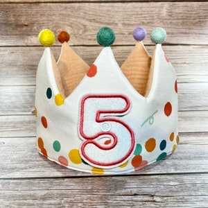 Customised Birthday Crown, Kid's Fabric Birthday Gift, Custom Personalised, Organic Eco Friendly Reusable, Child's Celebration Crown image 6