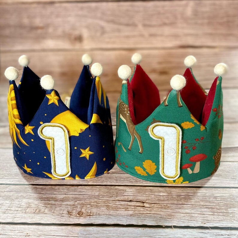 Customised Birthday Crown, Kid's Fabric Birthday Gift, Custom Personalised, Organic Eco Friendly Reusable, Child's Celebration Crown image 7