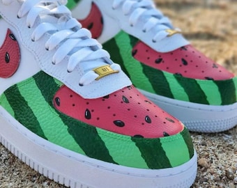 Custome Air Force 1, Cool Watermelon Sneaker, Handmade Fruit Shoes