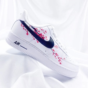 Custome Cherryblossem Air Force 1, Handmade Pink Flower Sneaker, Painted Japanese Sakura Shoes