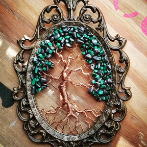 Tree of Life with Malachite and Hematite