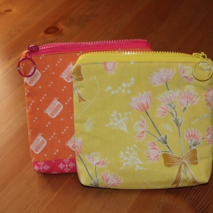 Schminktasche, kleine Kosmetiktasche in gelb oder orange, Täschchen