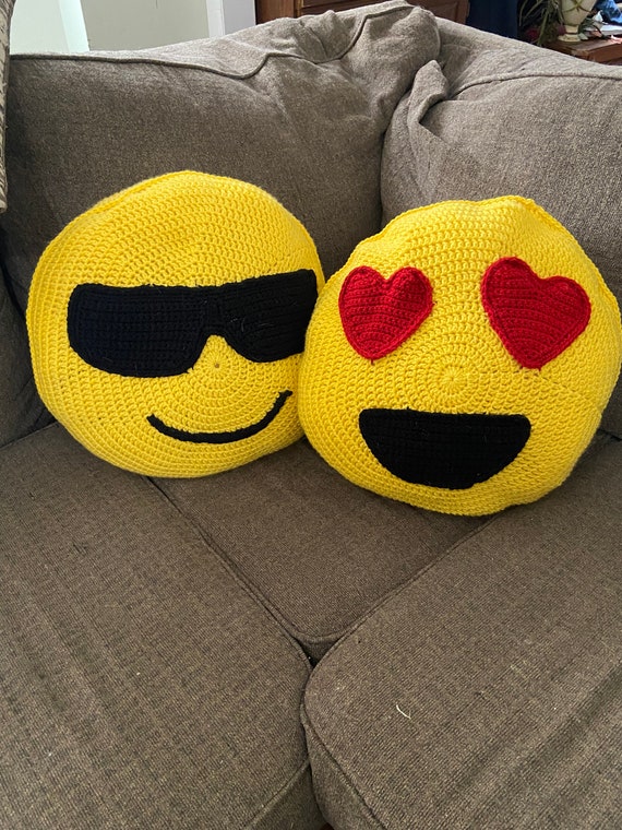 Crochet Emoji Pillow Etsy