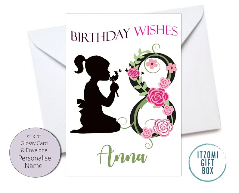 8 Year Old Birthday Card. 5 X 7 Card &amp; Envelope. - Etsy