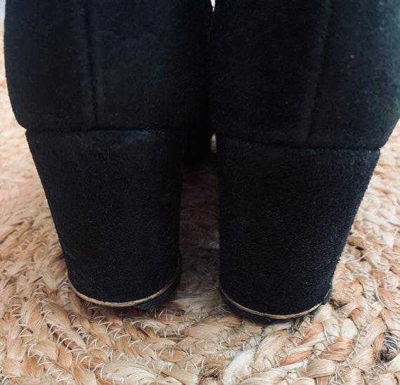 Vintage GOLO 1960s Black Suede Go-Go Boots with Gold … - Gem