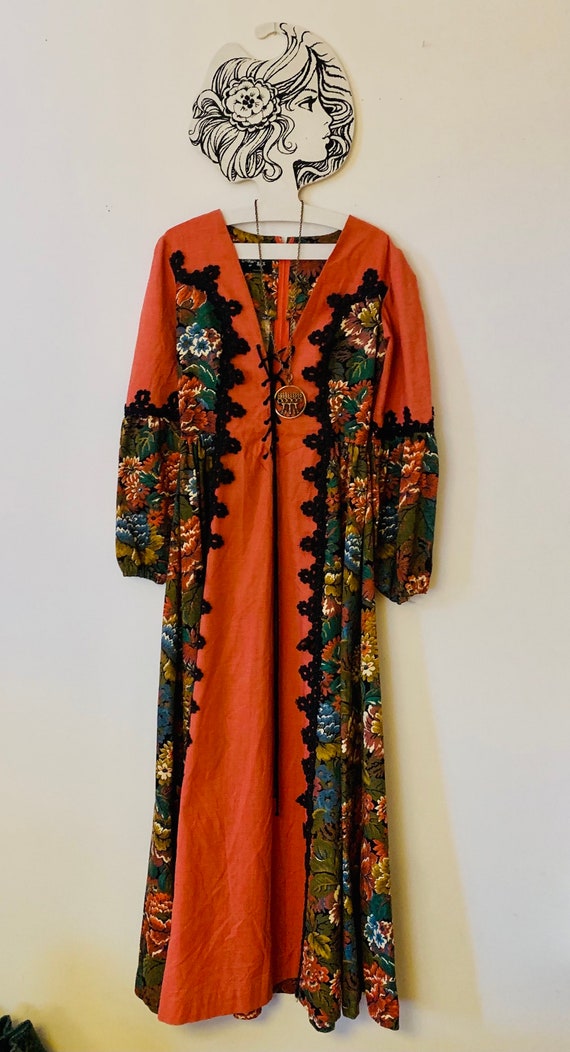 VINTAGE 1969 Rare Black Label Gunne Sax Renaissance Revival