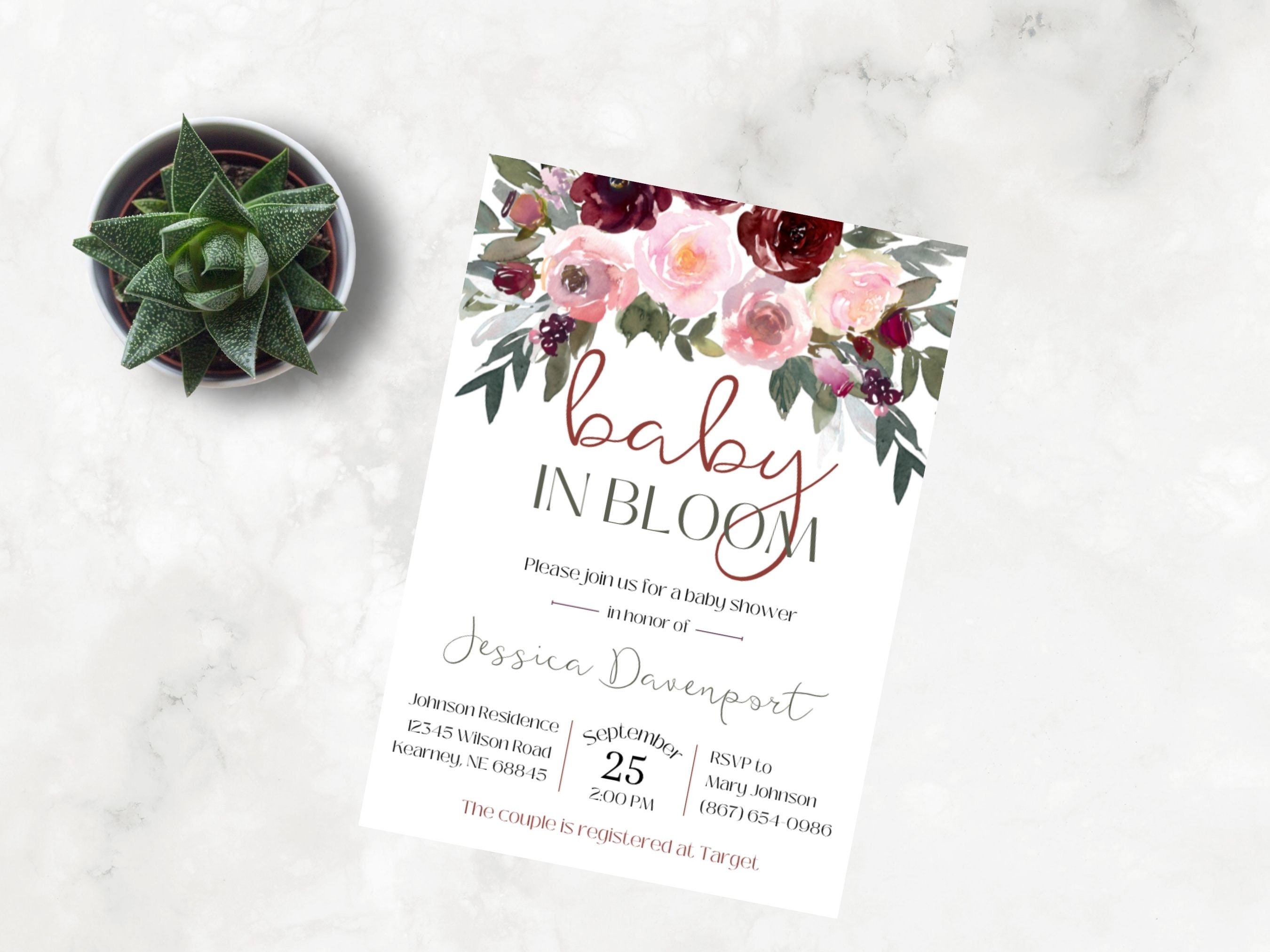 Printable Baby Shower Invite Template Download, Shower Invitations ...
