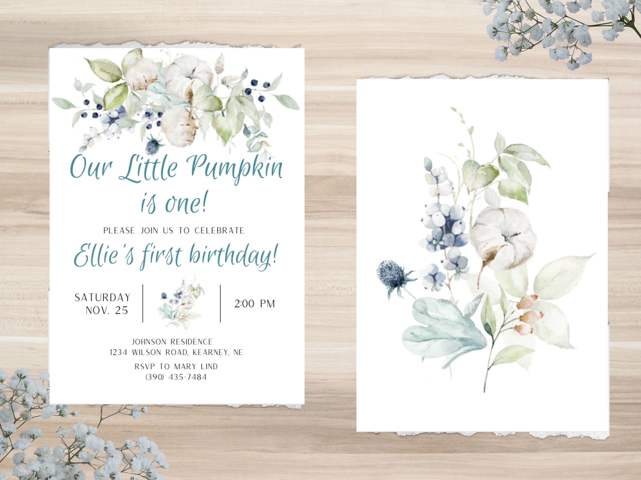 Printable Birthday Invitation Template Download Pumpkin - Etsy