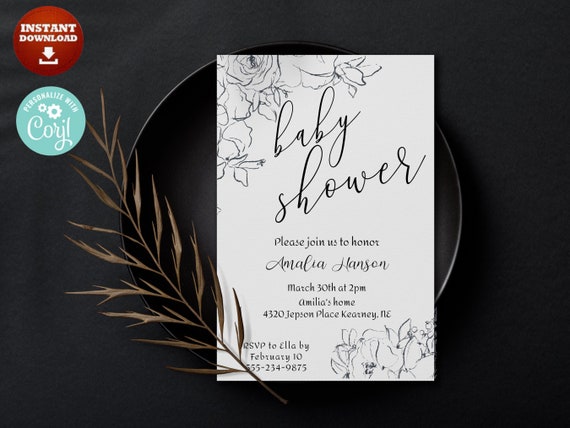 Printable Baby Shower Invitation Template Download Shower | Etsy