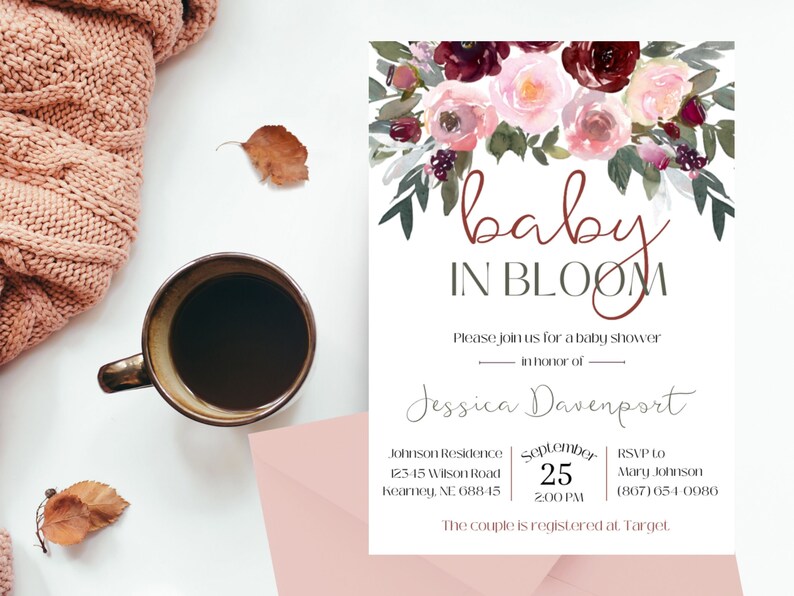 Printable Baby Shower Invite Template Download, Shower Invitations ...