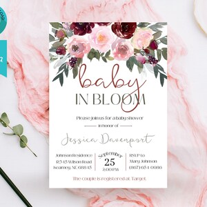 Printable Baby Shower Invite Template Download, Shower Invitations ...