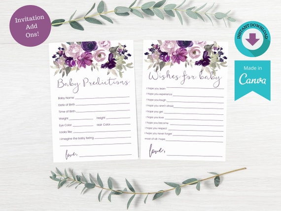 Printable Baby Shower Invitation Add Ons Template Download | Etsy
