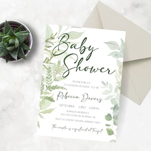 Printable Baby Shower Invitation Template Download, Leaf Shower ...