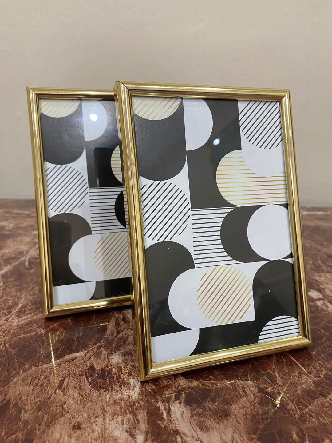 Set of 2 Elgence Golden Photo Frame for Home Decor 4x6 Inch - Etsy UK