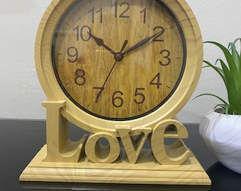 Love Brown Vintage Clock - Free Standing Table Clock with Elegant Vintage Design Best for Home Décor