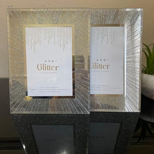 Set of 2 Silver Sunburst Mirror Glitter "4 x 6" Hallway Living & Bedroom Wall Mounted Photo Frame