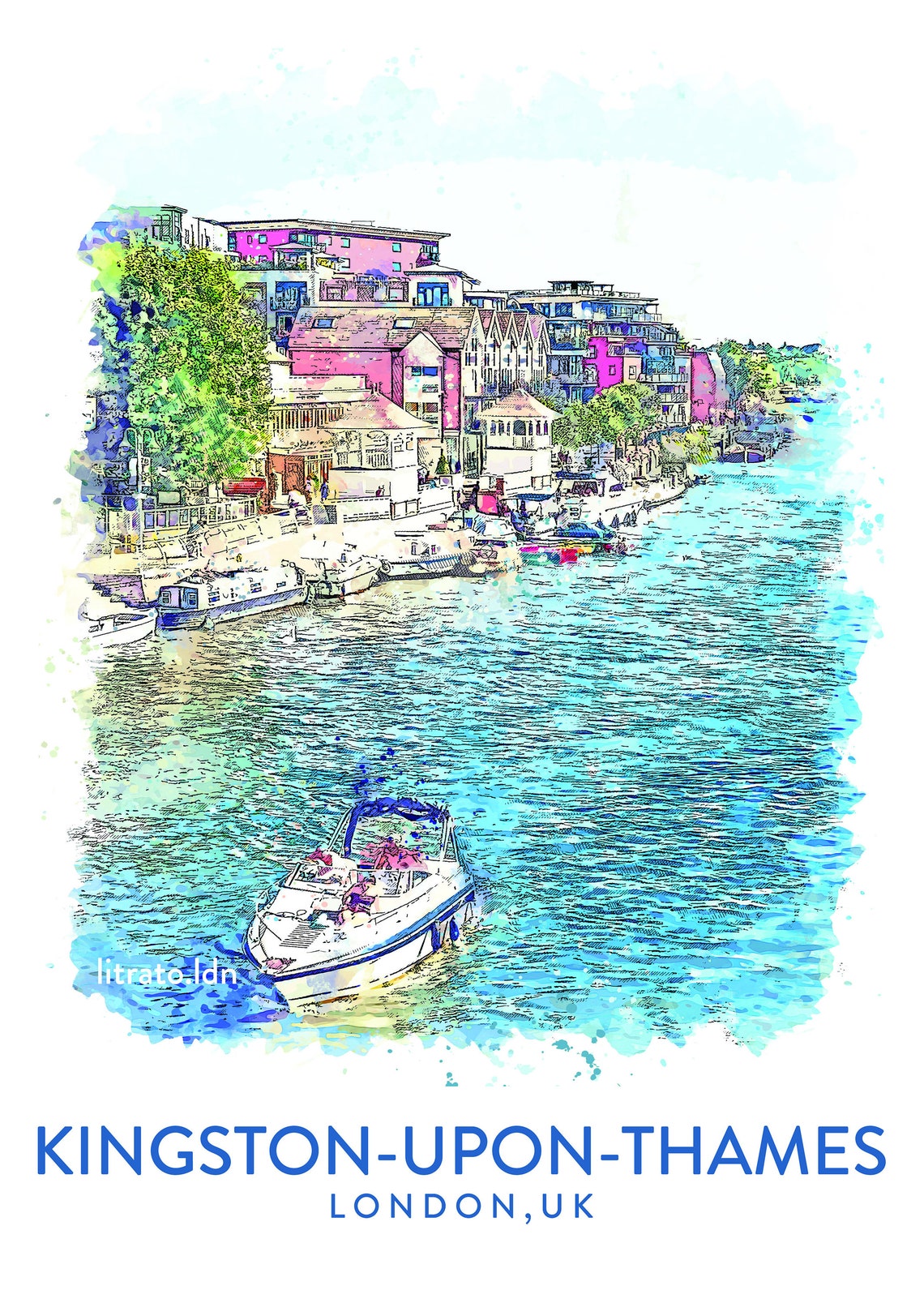 Kingstonuponthames Print London Print London Art Kingston Etsy UK