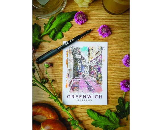 Greenwich Print Greenwich Travel Souvenir Greenwich Art - Etsy