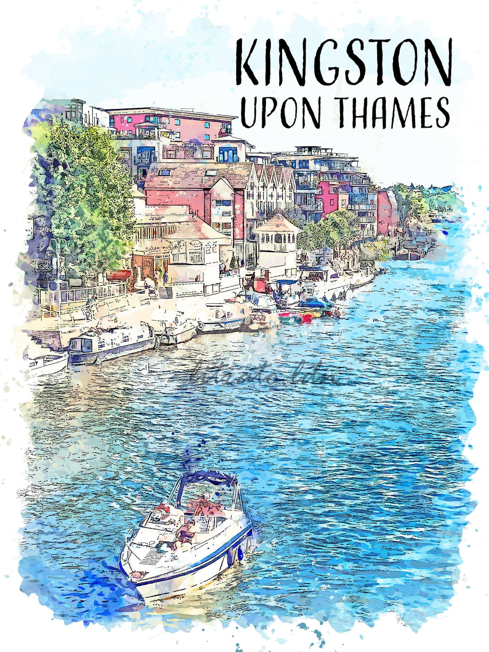 KingstonUponThames Print London Print London Art Kingston Etsy