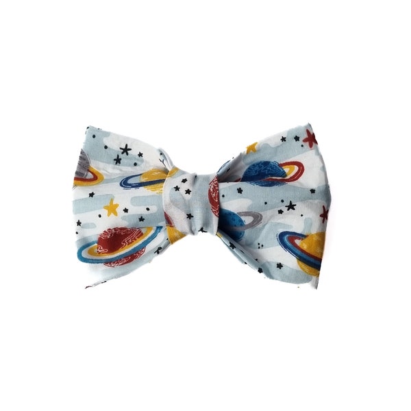 Bow Tie & Bows For Dogs and Cats  - " Planets " - Nerdy / Funny / Birthday Dog and Cat Bow Tie - Easy to Attach to Any Collar