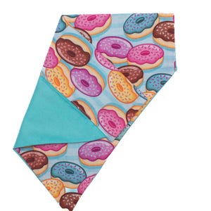 Custom Dog Bandana and Cat Bandana - &quot;Neon Donuts&quot; - Slide on Over the Collar Bandana for Dogs and Cats