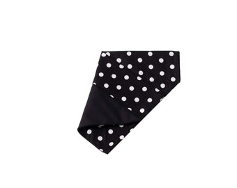 Custom Dog Bandana and Cat Bandana - "Cute Black Polka Dots" - Slide on Over the Collar Bandana for Dogs and Cats