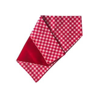 Personalisiertes Hundehalstuch und Katzenhalstuch - &quot;Red Gingham&quot; - Valentinstag und Sommer Halsband Halstuch für Hunde und Katzen .&quot;